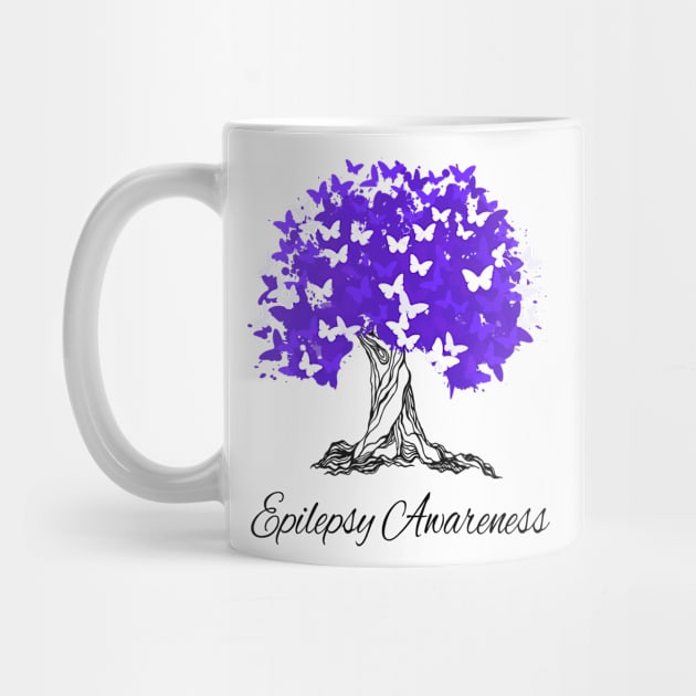 Epilepsy Awareness T-Shirt Warrior Tree Hope Gifts by MerchAndrey